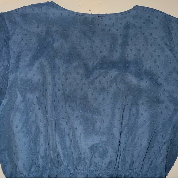 BTFBM Polka Dot Ruffle Surplice V-Neck Short Sleeve Dress In Teal NWT Sz XL - Picture 13 of 15